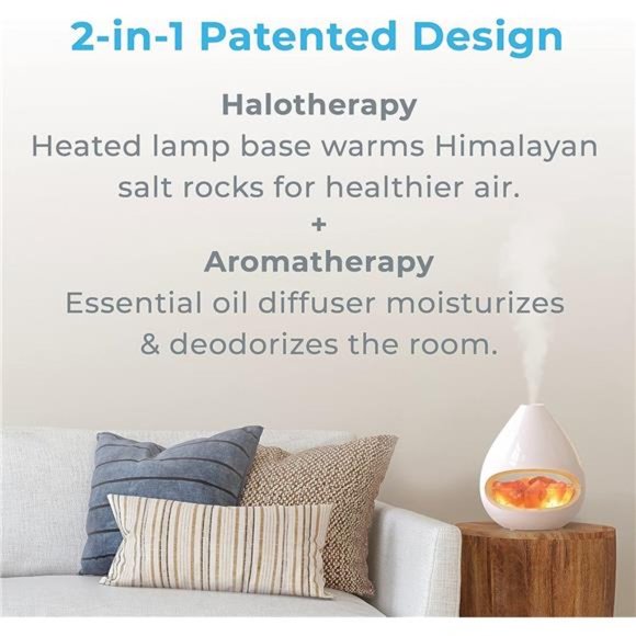 Crystal - 2-in-1 Himalayan Salt Lamp & Ultrasonic Essential Oil Diffuser - Picture 2 of 6